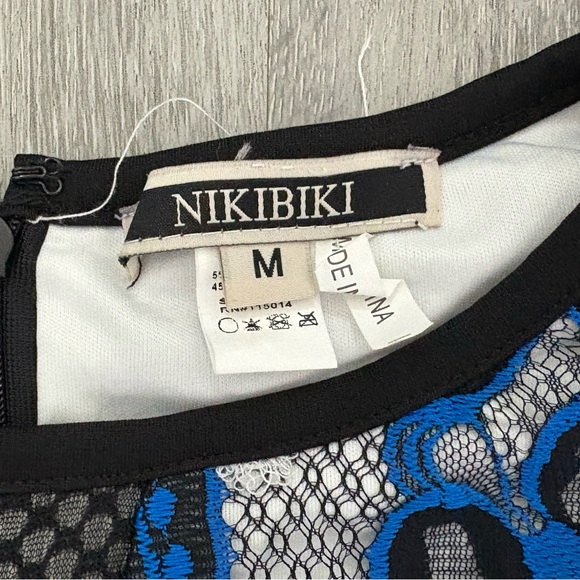 Nikibiki Black and Blue Floral Lace Midi Dress - Picture 5 of 8